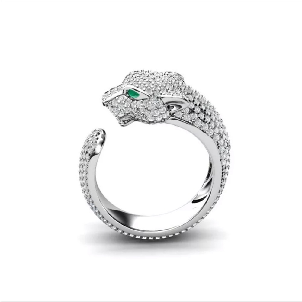 Firm❗️Full crystal inlaid leopard ring - Picture 2 of 6